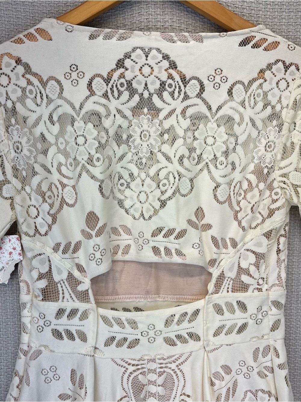 NWT Lace Lovers Folk Song Dress Free People White Whimsical Angel Fairy Boho 4 - Picture 10 of 12